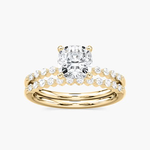 Ensemble de mariage en diamant de laboratoire taille coussin 3,00 CTW, or massif 14 carats - Product Image 3