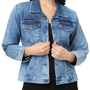 Turn Down Collar Custom Color Size <b>Women</b> Jeans <b>Jacket</b> Plus Size Breathable <b>Lightweight</b> Jeans <b>Jacket</b> In Outdoor Use - Product Image 4