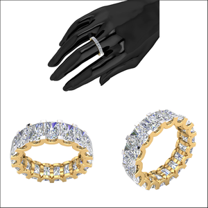 Elegante anillo clásico de oro de 14 quilates para mujer 7.45Cts VS Clarity Lab Grown EF Color Diamond Joyería clásica lujosa - Product Image 3