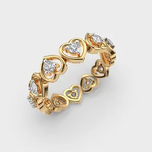 Igi Gecertificeerde Lab Gekweekte Diamanten Hartslagen Diamanten Ring Prachtige Eco-Vriendelijke Sieraden Voor Tijdloze Elegantie
