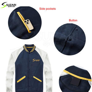 Meilleur design Logo personnalisé Veste en laine à manches longues pour hommes avec col montant et vente en gros de toile - Product Image 4