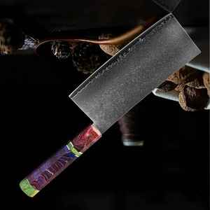 Cuchillo de chef de cocina de acero de Damasco hecho a mano personalizado cuchillo inteligente de alta calidad con Funda de cuero - Product Image 4