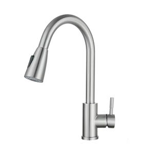 Robinet de cuisine <span class=keywords><strong>à</strong></span> pulvérisation de haute qualité en acier inoxydable Mélangeur chaud/froid Valve en céramique Robinet de cuisine <span class=keywords><strong>à</strong></span> extraction vers le bas pour armoire - Product Image 4