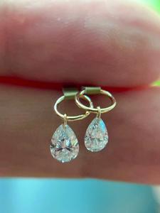Pendientes de Oro Sólido de 14K con Diamantes Sintéticos Cultivados en Laboratorio, Certificados por IGI, Corte Brillante, Color Blanco D, para Mujer, Modernos, para Boda o Compromiso - Product Image 3