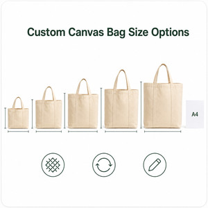 Private Label Canvas Carryall <b>Bags</b> Custom Printed Reusable Market Totes with Size Color and <b>Craft</b> Options - Product Image 5