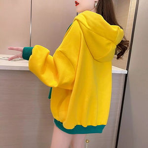 เสื้อฮู้ดซิปพิมพ์ลายโลโก้ตามสั่งสำหรับฤดูหนาวสำหรับผู้หญิง พร้อมโลโก้ด้านหน้า ทรงไหล่ตก ซับในผ้าฟลีซ สไตล์สตรีทแวร์ - Product Image 6