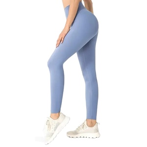2026 New Customized Branded Breathable Solid Ladies Yoga <b>Legging</b> Mid Waist Knitted Fabric Design Your Own Women <b>Leggings</b> 2026 - Product Image 5