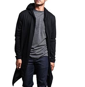 Bata larga de moda para hombre, cárdigan transpirable de lana tejida, sudaderas con capucha, sudaderas con capucha de felpa francesa para entrenamiento al aire libre, sudaderas en blanco para hombre transpirables - Product Image 1