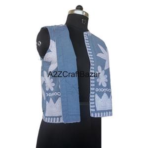 Veste en coton Suzani pour femmes faite à la main, manches coupées, broderie florale, courte, pour l'hiver, pour les mariages, les fêtes et les événements - Product Image 3