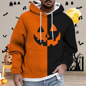 เสื้อฮู้ดโอเวอร์ไซส์ผ้าคอตตอน100% มีฮู้ดซักกรดฮาโลวีนงาน OEM กำหนดเอง - Product Image 3