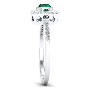 Bijoux REYES Elegance en argent sterling 925, moissanite de clarté VVS, taille ronde brillante, pierre précieuse émeraude de 0,25 carat, bijoux fins - Product Image 3