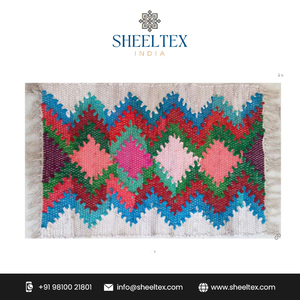 El mejor diseño moderno, multicolor, tejido a mano, alfombras de trapo de algodón, antideslizantes, para uso en exteriores, duraderas para sala de estar de India - Product Image 2