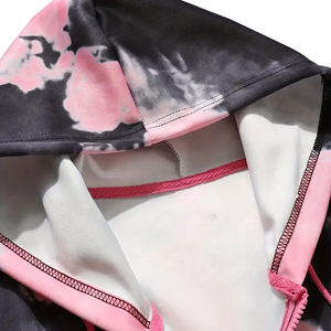 Sudaderas con capucha de alta calidad para hombre, estilo tie-dye, cierre con cordón, ropa exterior de alta calidad, sudadera corta para hombre, mezcla de algodón básico. - Product Image 3