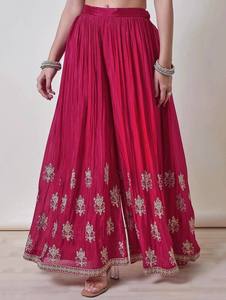 Georgette Salwar Kameez Traditionnel Réversible Slim Fit Vêtements pour Fêtes Diwali Mariages Hiver & Eté Saisons Midi Longueur - Product Image 4