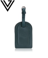 Étiquette de bagage de voyage en cuir de chèvre véritable, durable, fabriquée à la main, élégante, design ouvert, couleurs vives, petit portefeuille RFID