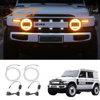 Accessoires Chery ICAR V23 améliorés avec des feux de jour circulaires de haute qualité, des feux de jour jaunes, des feux de croisement Angel Eye