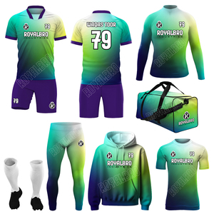Maillots et shorts de football personnalisés de haute qualité, imprimés par transfert thermique, séchage rapide, 100% polyester, nom et numéros d'équipe personnalisés, coupe-vent - Product Image 3