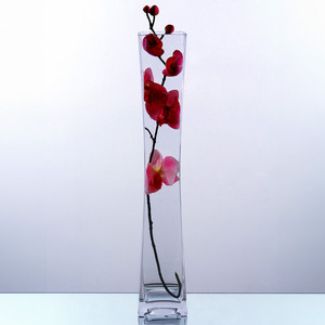 VXV0422 - Unique <b>Square</b> Concave Glass <b>Vase</b> - 4 x 22 - Product Image 4