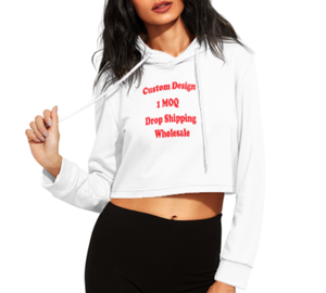 Nouveaux sweats à capuche courts de sport tendance pour femmes, logo personnalisé, vente en gros, molleton de coton, sweat à capuche court pour femmes, OEM - Product Image 5