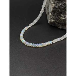Ethiopian <b>Opal</b> & Moonstone Fine Pendant <b>Necklace</b> Elegant Charms Jewelry Design - Product Image 2