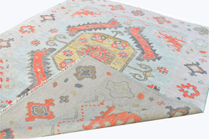 Meilleure vente tapis moderne Oushak grand tapis noué à la main en laine de Nouvelle-Zélande animal de compagnie New York Design floral pour salon rouleau décor - Product Image 2