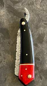 Cuchillos de seguridad industrial personalizables de maquinilla de afeitar recta de acero de Damasco con hermoso mango de cuerno para proyectos de bricolaje OEM - Product Image 5