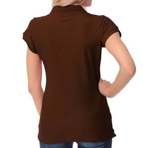 Polos surdimensionnés à manches courtes pour femmes Polos boutonnés en polyester 100% coton pour femmes Polo de golf à coupe ample pour femmes - Product Image 5