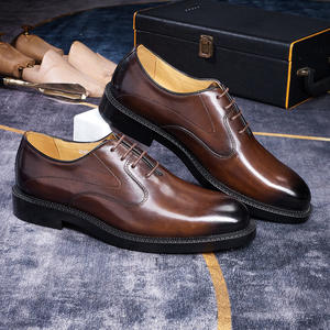 Chaussures Derby en cuir robustes pour hommes, chaussures formelles à lacets durables pour le travail et les voyages, en cuir véritable, confortables - Product Image 2