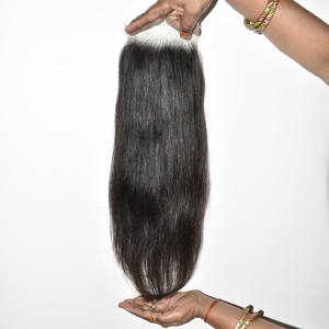 Prix de gros, extensions de cheveux humains vierges indiens Remy, lisses, avec fermeture HD, de 10 à 22 pouces, tirage unique, non traités, à vendre - Product Image 6