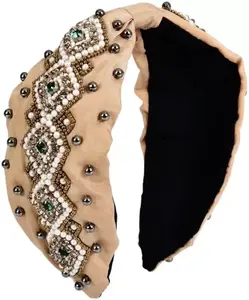 Bando berlian imitasi kain penjualan terbaik bando gaya Retro Eropa dan Amerika untuk wanita dari eksportir India