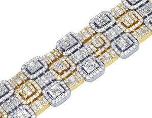 Luxury S925 Sterling <b>Silver</b> Moissanite Round & Baguette Diamond Unique Style Personalized <b>Mens</b> Wedding Jewelry - Product Image 2