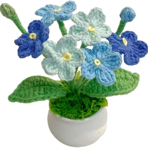 Fleurs faites à la main au crochet, plantes en pot, fleurs artificielles pour toujours, cadeau à un ami, parfait pour la décoration intérieure, fabriqué OEM au Vietnam - Product Image 1