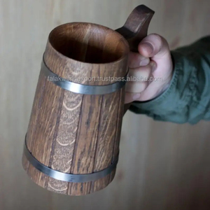 Morden Authentic Medieval Ceramic <b>Mug</b> Wooden Viking Wood <b>Mug</b> for Beer Wine & <b>Tea</b> By Falak World Export - Product Image 2