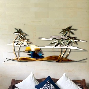 Décoration murale en métal floral pour la maison Sculpture en fer faite à la main Accent intérieur élégant Décoration de salon et de chambre à coucher - Product Image 2