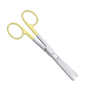 Vente en gros de ciseaux chirurgicaux manuels, tranchants émoussés TC, demi-doré, coupe de point de pansement opératoire en acier inoxydable - Product Image 4