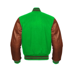 Letterman Embroidery <b>Winter</b> Varsity <b>Jackets</b> Men Women Custom Made <b>Leather</b> Sleeve Wool Body Windproof Breathable High Quality - Product Image 6