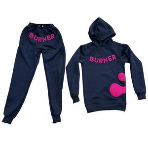 Sweat à capuche vintage personnalisé et pantalon évasé ensemble deux pièces survêtement brodé en chenille survêtement délavé à l'acide pour hommes - Product Image 1