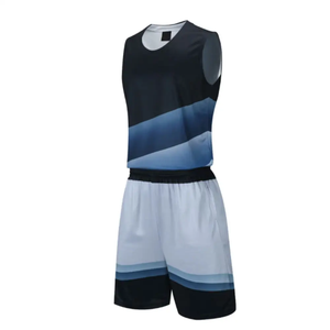 Conjunto de Uniforme de Baloncesto Personalizado de Invierno para Tallas Grandes |   Conjunto de Pantalones Cortos Deportivos con Paneles Diagonales en Negro/Gris |   Ropa Deportiva para Sublimación al por Mayor - Product Image 1