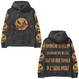 Best Quality Oversized <b>Thermal</b> <b>Top</b> Design Premium Hoodie for Men Ripped Raw Edge Graphic for Winter Season - Product Image 1