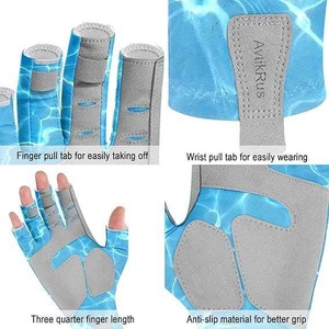 Gants de pêche unisexes imperméables personnalisables avec logo sur mesure, demi-doigts, en nylon/spandex sublimé – Votre style unique - Product Image 6