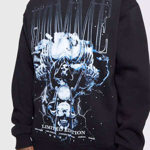 Sudaderas con capucha para hombre Logotipo serigrafiado Algodón de gran tamaño Mezclado Industria Tendencia Bordado Sudaderas con capucha térmicas para hombre - Product Image 3