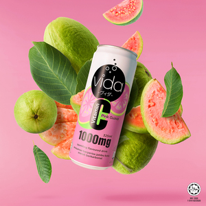 Vida <b>C</b> Sparkling Malaysia Halal Carbonated Drinks Quenching Thirst Low-Fat Fruity Pink Guava Soda Flavors Vitamin <b>C</b> Can 325ml - Product Image 4