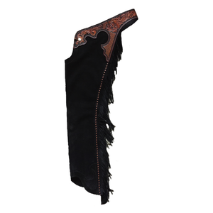 Veste en cuir de cowboy traditionnel pour homme avec franges Marron