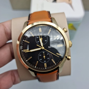 นาฬิกาโครโนกราฟผู้ชายคุณภาพสูง ปี 2025 แบบเข็ม แสดงผลแบบอนาล็อก กันน้ำ 50 เมตร ตัวเรือนสแตนเลส สายหนัง ควอตซ์ - Product Image 2