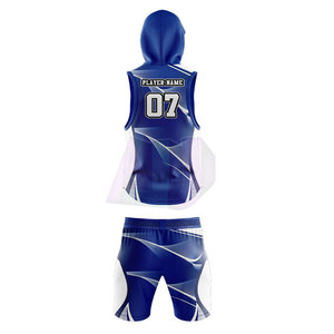 Durable 100% Polyester Sports Wear 7v7 <b>Compression</b> Uniform Set with Hood Quick Dry for Training Long Lasting Use - Product Image 5
