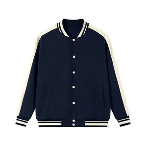 Veste en toile personnalisée OEM pour hommes, patchs en chenille brodés, support, style bombardier universitaire-manteau streetwear de baseball avec logo personnalisé - Product Image 2