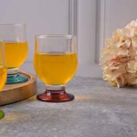 Ensemble de 6 verres à vin en verre sodocalcique soufflé à la main, sans plomb, durables, design moderne, 1350g, multicolores, cadeau de mariage ou de pendaison de crémaillère