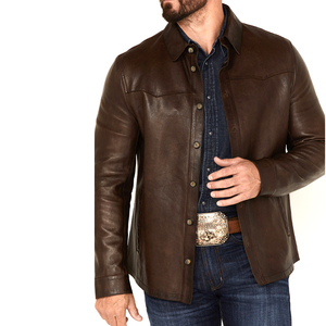 Color marrón hombres cuero moda nueva chaqueta de otoño para hombres chaqueta de cuero genuino mejor calidad 100% chaqueta de moda de cuero - Product Image 4