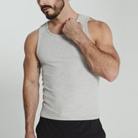 Nueva Llegada, Camisetas sin Mangas Personalizadas de Alta Calidad, 100% Algodón, Logotipo Bordado, Camiseta de Tirantes Acanalada para Hombre, Hecha en Bangladesh