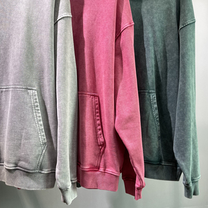 Métodos de impresión digital con serigrafía Vintage lavado con ácido envejecido sudaderas con capucha de peso pesado sudaderas con capucha de gran tamaño para hombres - Product Image 4